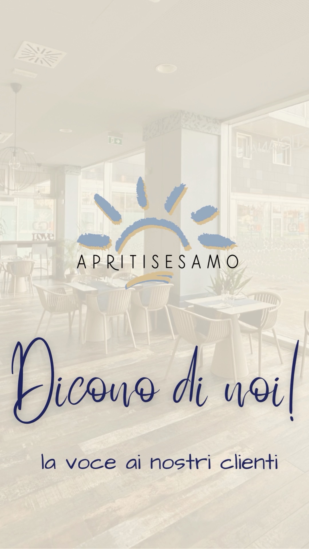 💬 Dicono di noi…
A raccontare Apritisesamo, questa volta, siete voi.
I nostri clienti ci hanno lasciato una mini recensione dopo aver provato la nostra cucina, condividendo impressioni, sapori preferiti e piccoli momenti vissuti a tavola. 🌿
Per noi le vostre parole hanno un valore speciale: ci aiutano a crescere e raccontano Apritisesamo da un punto di vista diverso, il vostro.
Se sei stato da noi, fallo anche tu.
Lascia una recensione e raccontaci la tua esperienza. 💚
👉 Ti aspettiamo da Apritisesamo
🌿 Cucina vegana & biologica
📍 Piazza Rastelli 5/A, Parma